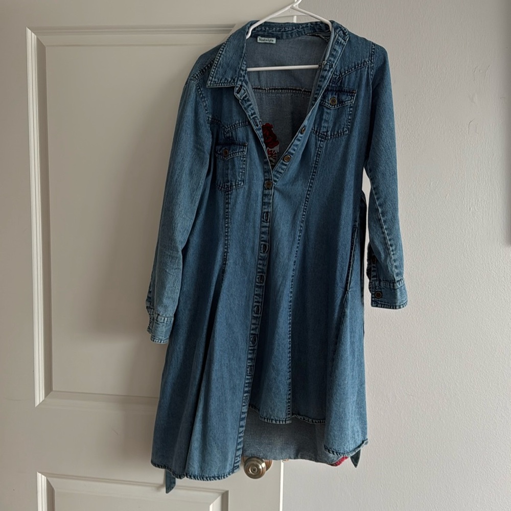 Nostalgia Blue Denim Midi Dress